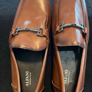 Alfani Men's Tan Loafers with Silver Accent